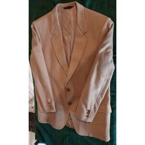 Vintage Stanton Men's Camel Hair Sport Coat | Size 44 | Leather Buttons |